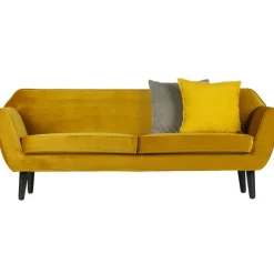 3,5 En 4-Zits Banken-WOOOD Rocco 2-Zits Bank - Velvet - Oker - 75x187x82
