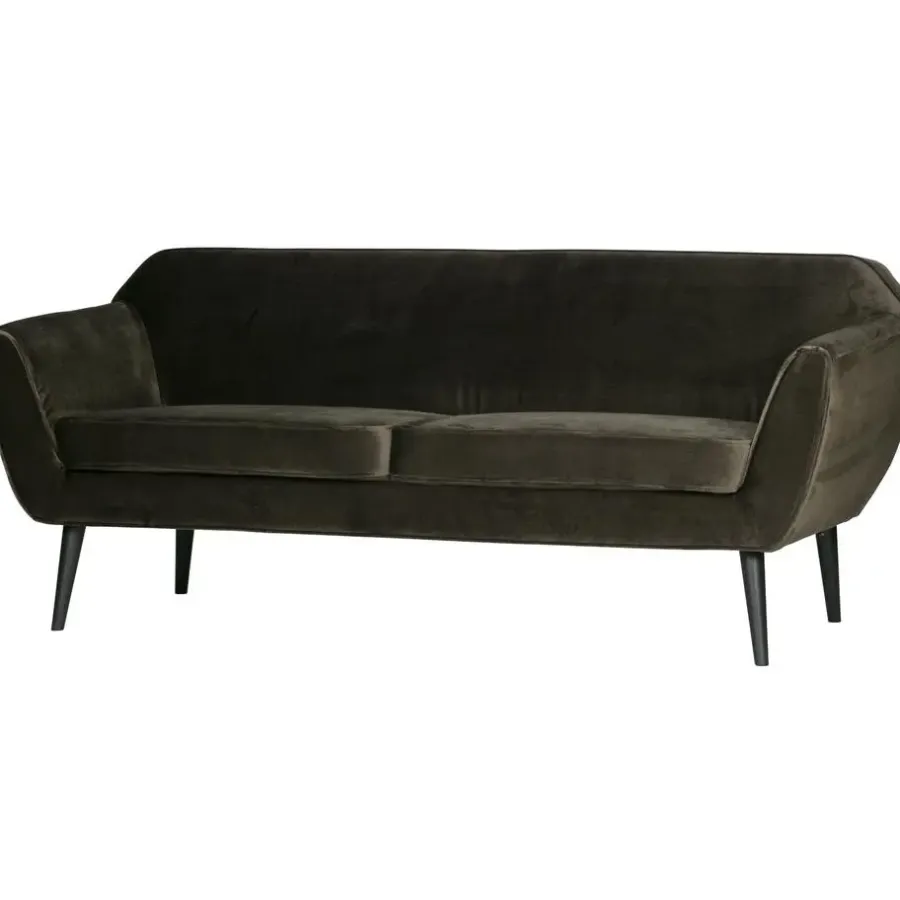 3,5 En 4-Zits Banken-WOOOD Rocco 2-Zits Bank - Velvet - Warm Groen - 75x187x82
