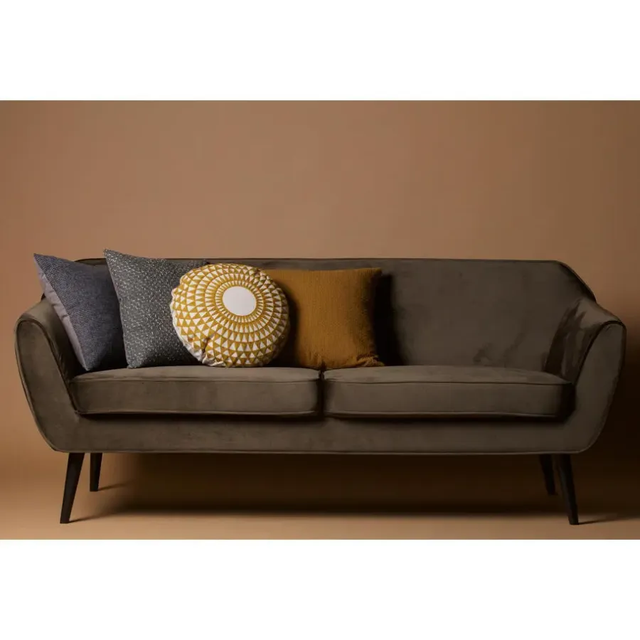 3,5 En 4-Zits Banken-WOOOD Rocco 2-Zits Bank - Velvet - Warm Groen - 75x187x82