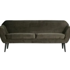 3,5 En 4-Zits Banken-WOOOD Rocco 2-Zits Bank - Velvet - Warm Groen - 75x187x82