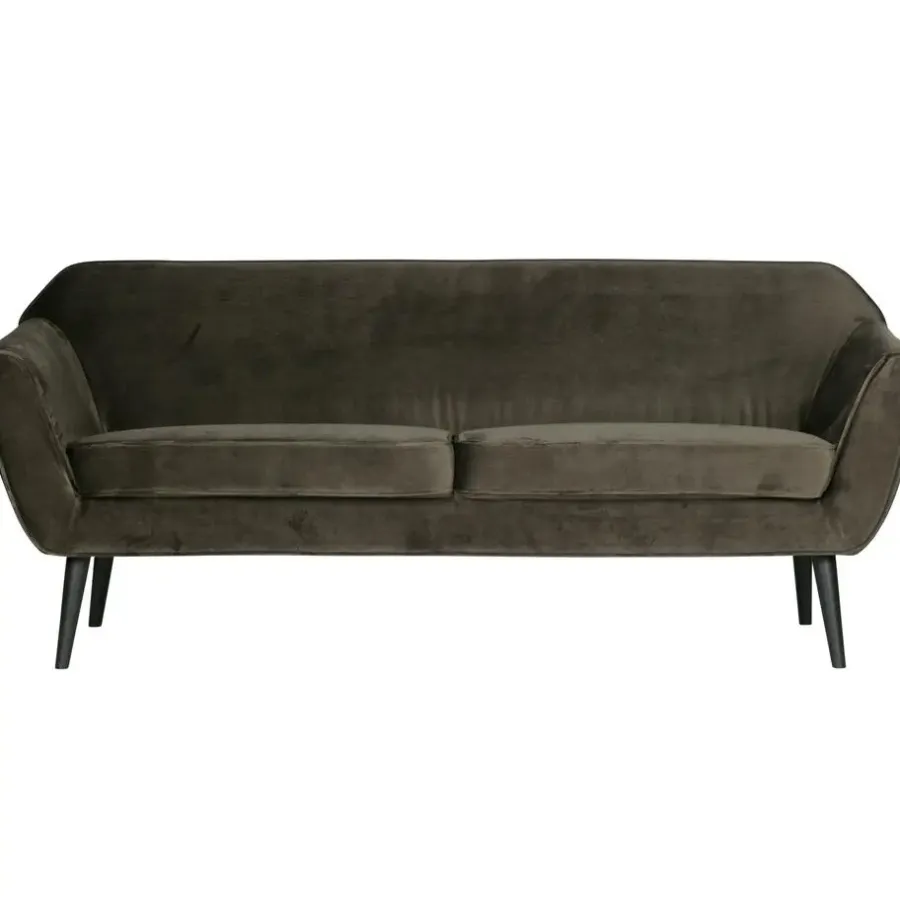 3,5 En 4-Zits Banken-WOOOD Rocco 2-Zits Bank - Velvet - Warm Groen - 75x187x82