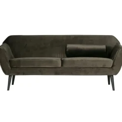 3,5 En 4-Zits Banken-WOOOD Rocco 2-Zits Bank - Velvet - Warm Groen - 75x187x82
