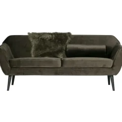 3,5 En 4-Zits Banken-WOOOD Rocco 2-Zits Bank - Velvet - Warm Groen - 75x187x82