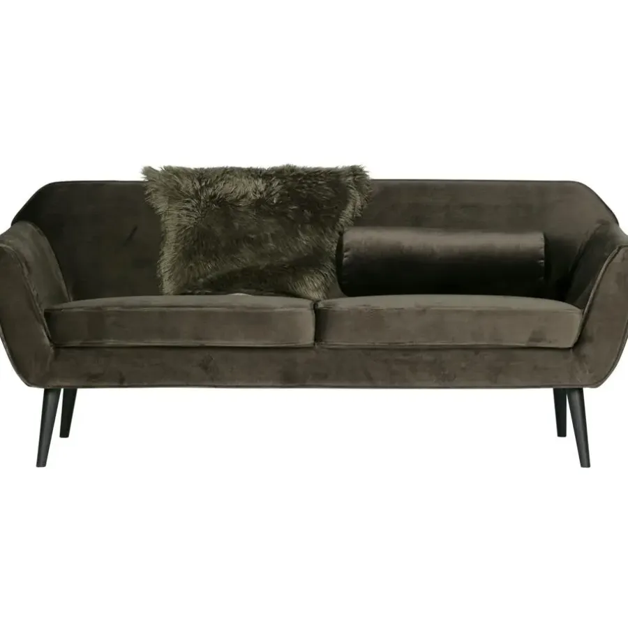 3,5 En 4-Zits Banken-WOOOD Rocco 2-Zits Bank - Velvet - Warm Groen - 75x187x82