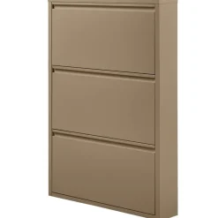 Schoenenkasten-WOOOD Sabine 3-Vaks Schoenenkast - Metaal - Zand - 103x66x16