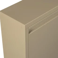 Schoenenkasten-WOOOD Sabine 3-Vaks Schoenenkast - Metaal - Zand - 103x66x16