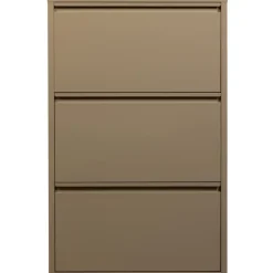 Schoenenkasten-WOOOD Sabine 3-Vaks Schoenenkast - Metaal - Zand - 103x66x16