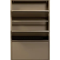 Schoenenkasten-WOOOD Sabine 3-Vaks Schoenenkast - Metaal - Zand - 103x66x16