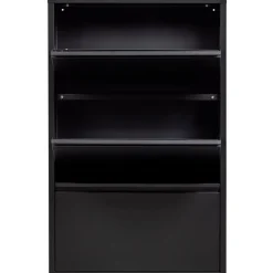 Schoenenkasten-WOOOD Sabine 3-Vaks Schoenenkast - Metaal - Zwart - 103x66x16
