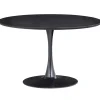 WOOOD Sammy Ronde Eettafel - MDF/staal - Zwart - 75x120x120