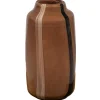 Vazen-WOOOD Selena Vaas Met Streep - Glas - Bruin - 35x18x18
