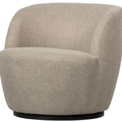 Fauteuils-WOOOD Serra Draaifauteuil - Geweven Stof - Zand - 68x70x77