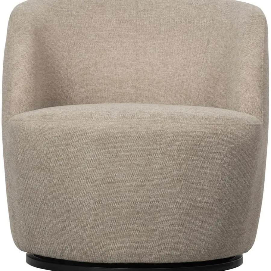 Fauteuils-WOOOD Serra Draaifauteuil - Geweven Stof - Zand - 68x70x77
