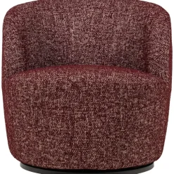 Fauteuils-WOOOD Serra Draaifauteuil - Melange Stof - Bordeauxrood - 68x70x77