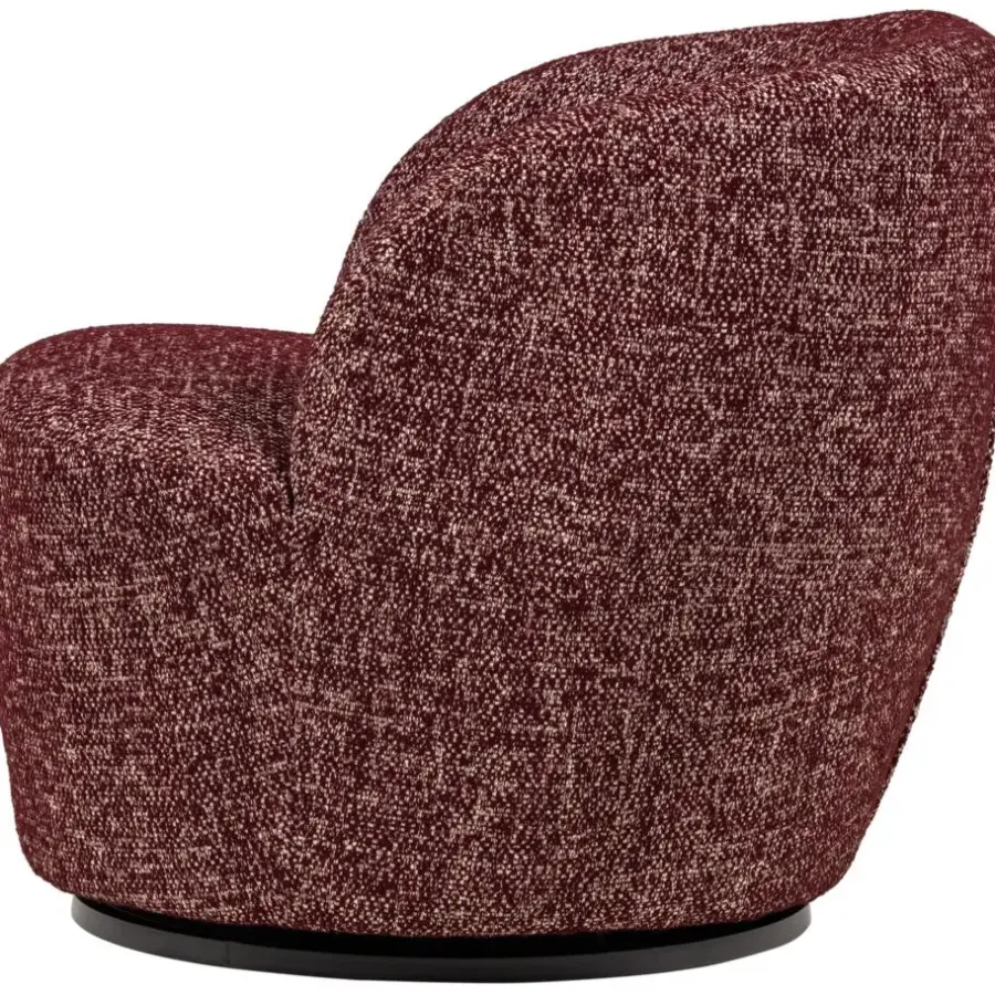 Fauteuils-WOOOD Serra Draaifauteuil - Melange Stof - Bordeauxrood - 68x70x77