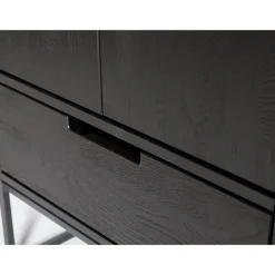 WOOOD Silas Hoge Kast - Essen - Blacknight - 210x60x36