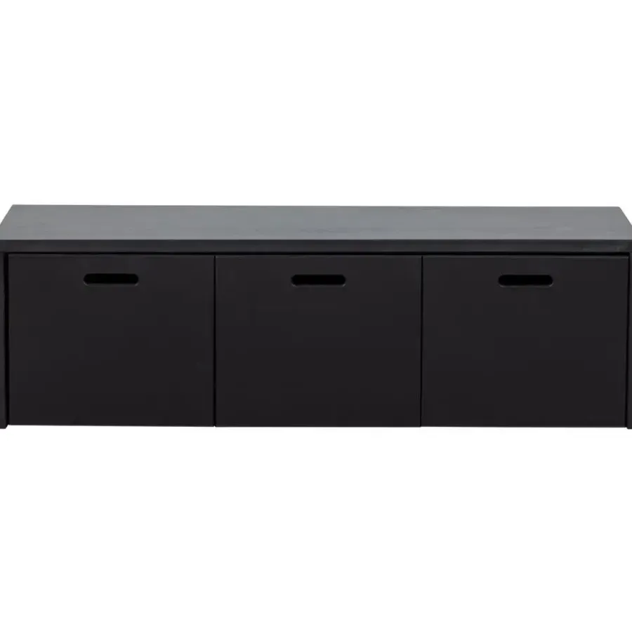 Bankjes-WOOOD Silke Kistbank Met Lades - Grenen - Diepzwart - 36x120x50
