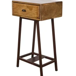 WOOOD Skybox Sidetable - Hout/Metaal - Naturel - 70x45x30