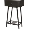 Sidetables-WOOOD Skybox Sidetable - Hout/Metaal - Zwart - 70x45x30