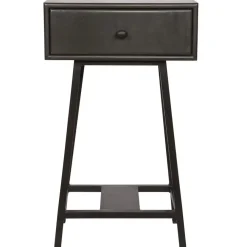 Sidetables-WOOOD Skybox Sidetable - Hout/Metaal - Zwart - 70x45x30