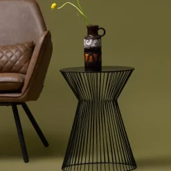 Bijzettafels-WOOOD Suus Bijzettafel - Metaal - Zwart - 46x Ø35