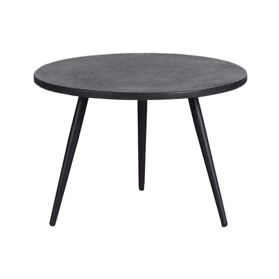Bijzettafels-WOOOD Suze Bijzettafels - Hout/metaal - Zwart - Set van 2