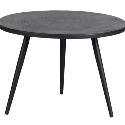 Bijzettafels-WOOOD Suze Bijzettafels - Hout/metaal - Zwart - Set van 2