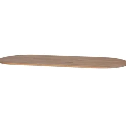 Ovale Eettafels-WOOOD Tablo Ovaal Tafelblad Incl. 2-Standen Poot - Grijs -74,4x220x90