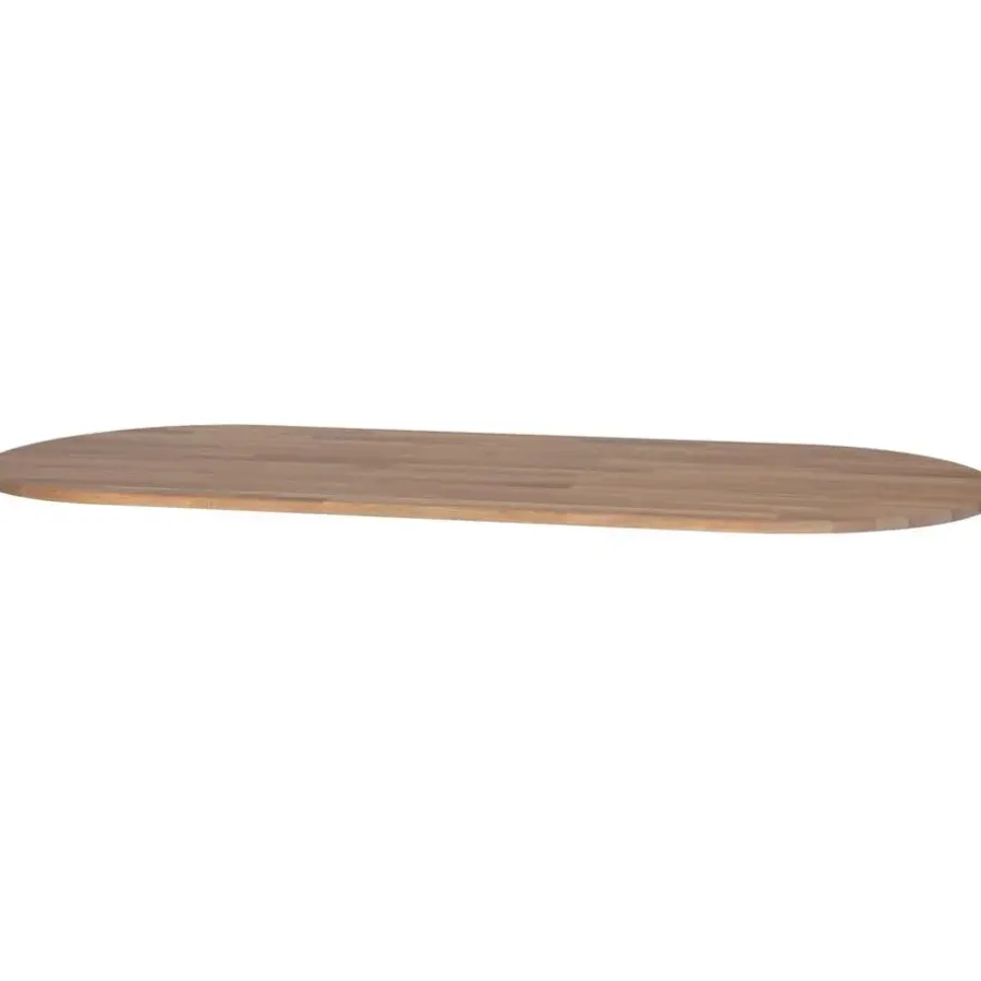 Ovale Eettafels-WOOOD Tablo Ovaal Tafelblad Incl. 2-Standen Poot - Grijs -74,4x220x90