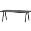 Rechthoekige Eettafels-WOOOD Tablo Tafel met 2-stand Poot - Eiken/Metaal - Zwart - 75x180x90