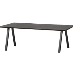 Rechthoekige Eettafels-WOOOD Tablo Tafel met 2-stand Poot - Eiken/Metaal - Zwart - 75x180x90