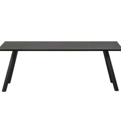 WOOOD Tablo Tafel met 2-stand Poot - Eiken/Metaal - Zwart - 75x220x90