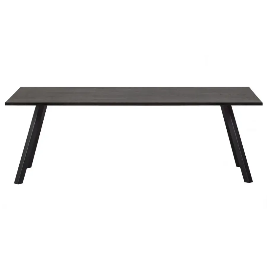 WOOOD Tablo Tafel met 2-stand Poot - Eiken/Metaal - Zwart - 75x220x90
