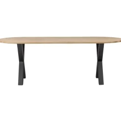 WOOOD Tablo Tafel Ovaal met Alkmaar Poot - Eiken/Metaal - 75x220x90