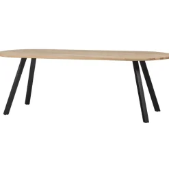 Ovale Eettafels-WOOOD Tablo Tafel Ovaal met 2-Standen Poot - Eiken/Metaal - 75x220x90