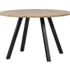 Ronde Eettafels-WOOOD Tablo Tafel Rond met 2-Standen Poot - Eiken/Metaal - 75x120x120