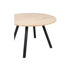 Ronde Eettafels-WOOOD Tablo Tafel Rond met 2-Standen Poot - Eiken/Metaal - 75x120x120