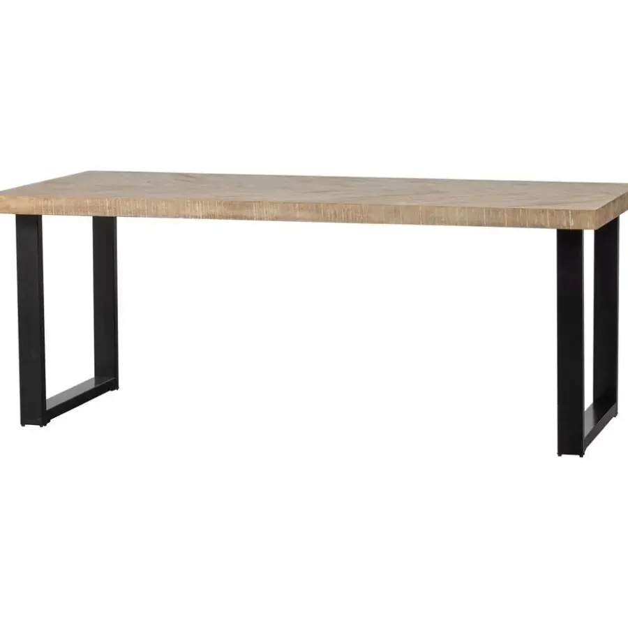 Rechthoekige Eettafels-WOOOD Tablo Tafel Visgraat met U-poot - Mango - 78x180x90