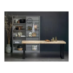 Rechthoekige Eettafels-WOOOD Tablo Tafel Visgraat met U-Poot - Mango - 75x200x90