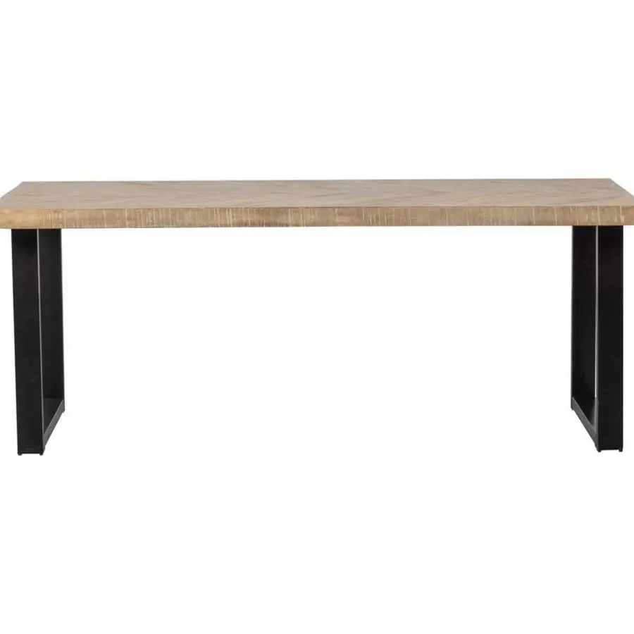 Rechthoekige Eettafels-WOOOD Tablo Tafel Visgraat met U-Poot - Mango - 75x200x90