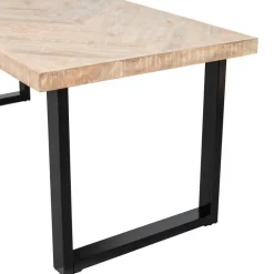 Rechthoekige Eettafels-WOOOD Tablo Tafel Visgraat met U-Poot - Mango - 75x200x90