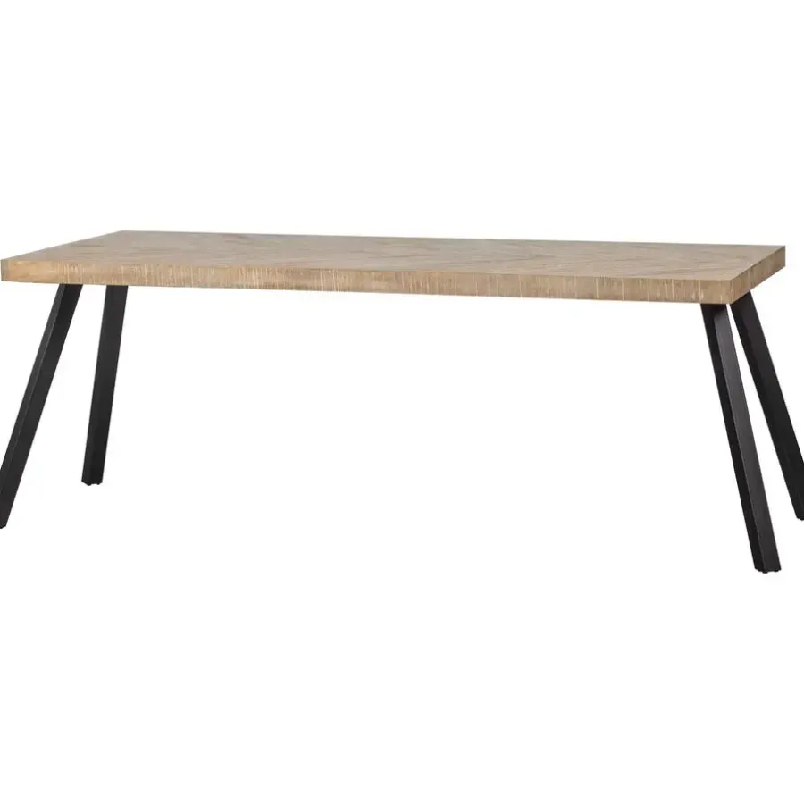 WOOOD Tablo Tafel Visgraat met 2-standen Poot - Mango - 75x180x90