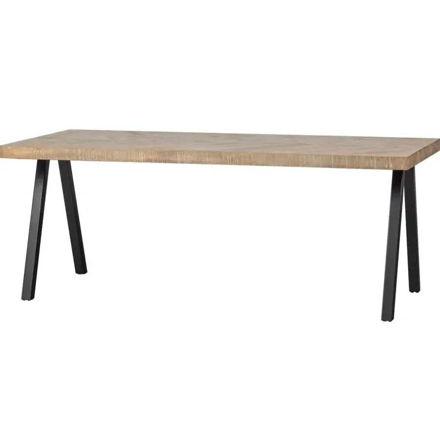 WOOOD Tablo Tafel Visgraat met 2-standen Poot - Mango - 75x180x90