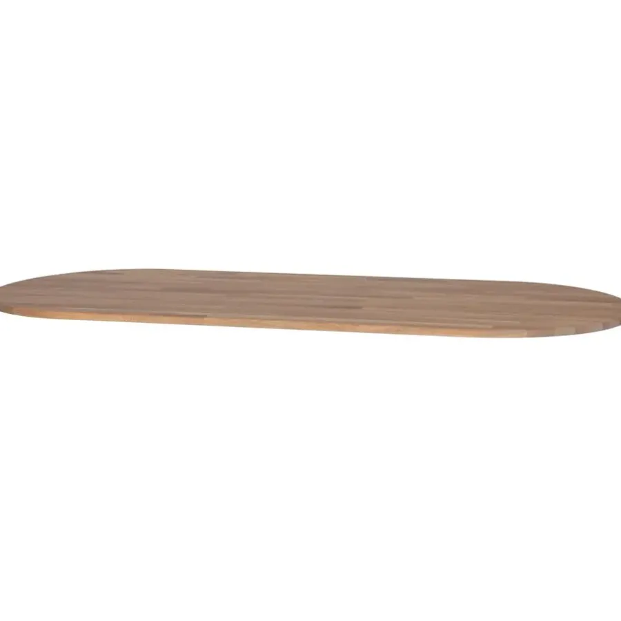 WOOOD Tablo Tafelblad Ovaal - Eiken - Grijze Olie - 220x2,4x90