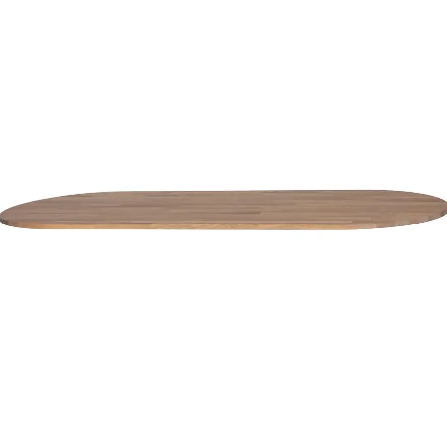WOOOD Tablo Tafelblad Ovaal - Eiken - Grijze Olie - 220x2,4x90
