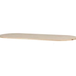 Ovale Eettafels-WOOOD Tablo Tafelblad Ovaal Incl. H-Poot - Onbehandeld - Eiken/Metaal