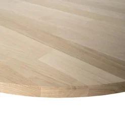 Ovale Eettafels-WOOOD Tablo Tafelblad Ovaal Incl. H-Poot - Onbehandeld - Eiken/Metaal