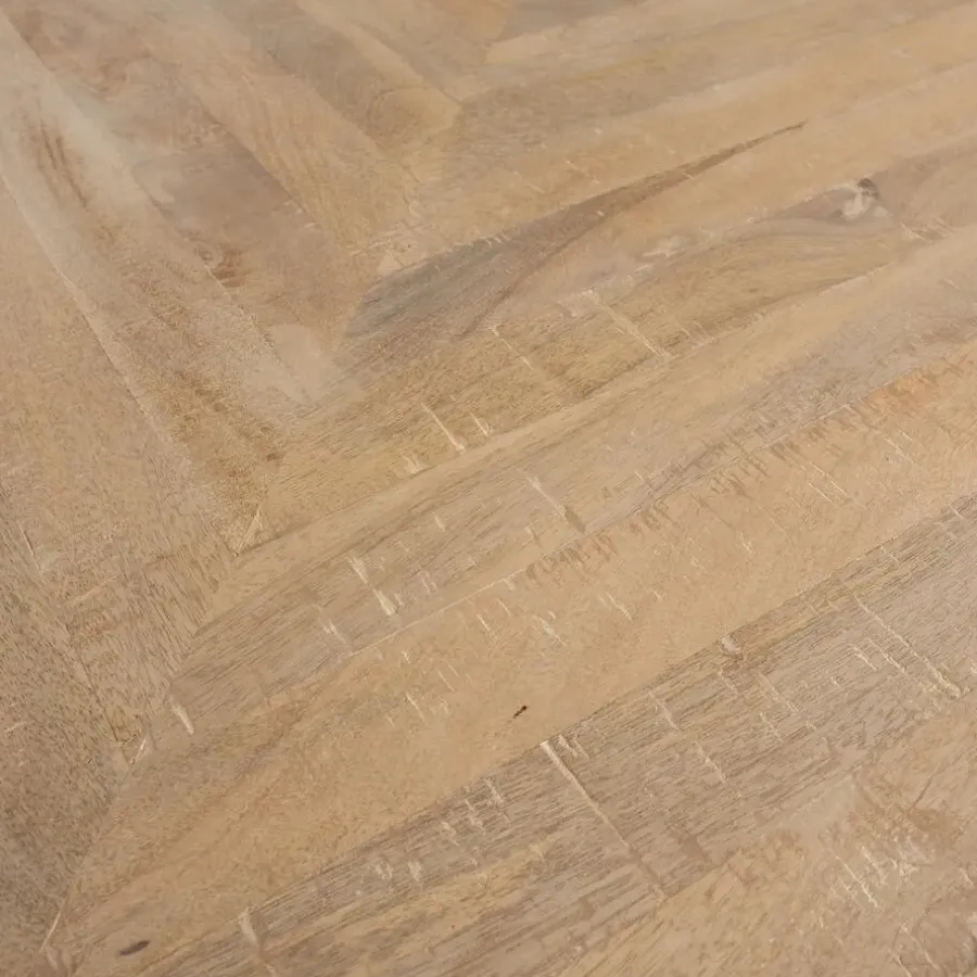 WOOOD Tablo Tafelblad Visgraat - Mango - White Wash - 5, 5x180X90