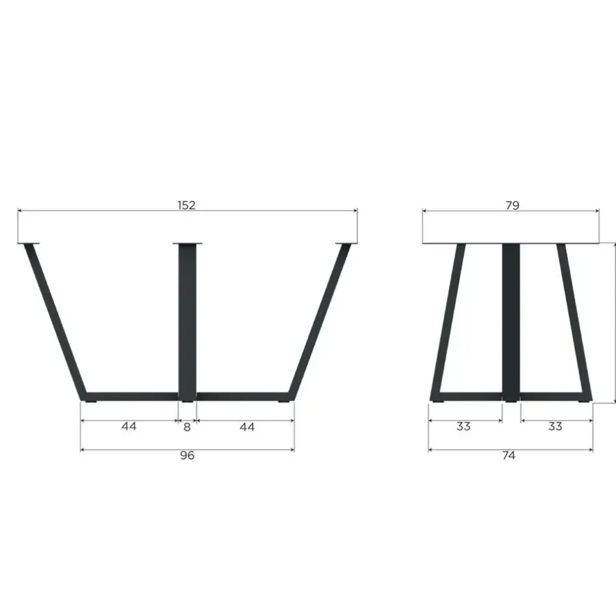 WOOOD Tablo Tafelpoot - Metaal - Zwart - 73x147x71