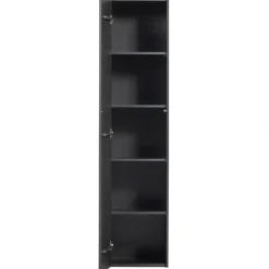 Draaideurkasten-WOOOD Teun Opbergkast - Grenen - Diepzwart - 188x44x35